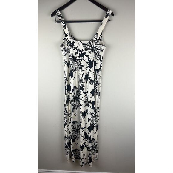 Ann Taylor Loft Maxi Dress XSP Petite White Floral Sleeveless V Neck Long - Picture 7 of 8